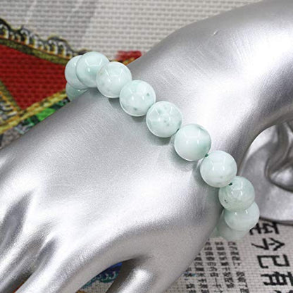Keleny Semi Precious Stones Natural Gemstones 12mm Round Beads Crystal Stretch Bracelets 7 Inch Unisex - color: Green Angelite