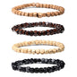Natural Wood Beads Bracelet for Men Women Wooden Bracelet for Prayer Meditation Healing - color: A1: 4Pcs