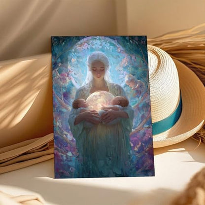UZWGG 1pcs (Unframed，Canvas Only) Woman Poster Fantasy Goddess Prints Wall Art Abstract Goddess Nurturing Baby Canvas Painting New Birth Wall Picture for Newmom Mother's Day Gift 08x12inch(20x30cm) - color: goddess-Frameless（Canvas Roll）, size: 12"L x 08"