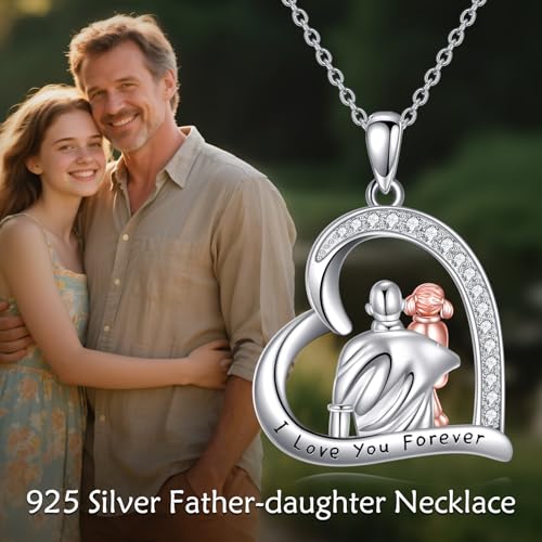 YFN Daughter Gifts from Dad 925 Sterling Silver Daughters Heart Necklace Birthday Christmas - color: Silver-Daughter Necklace