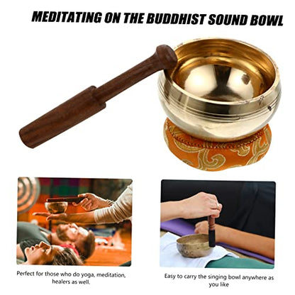 1set Manual Tapping Meditation Bowl with Striker and Cushion for Relaxation Nepal Singing Bowl for Yoga and Spiritual Practices Accessory