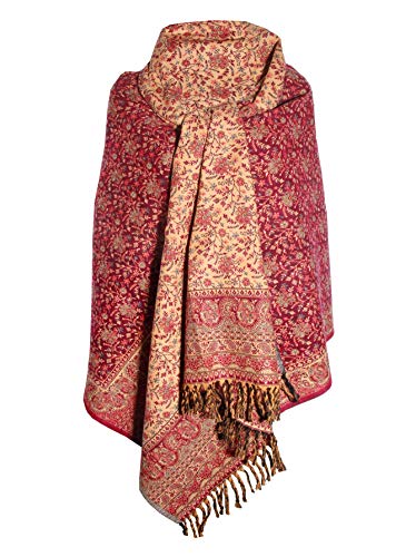 MAROON BEIGE BLUE FLORAL BLANKET SCARF LUXURY PREMIUM QUALITY HANDMADE FASHION SCAR MADE OF YAK WOOL Shawl Blanket stole unisex Travel Wrap Meditation Soft gift for her