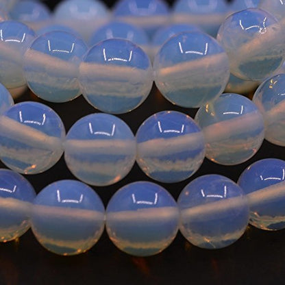 Justinstones Gemstone Crystals Chakra Beads Bracelet Crystal Healing 10mm Round Stretchable Bracelet for Her Gift - color: Opalite