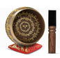 Tibetan Singing Bowl Set - 4" Easy To Play Authentic Handmade For Meditation Sound 7 Chakra Healing By Himalayan Bazaar (Black & Red) - color: Black - Red