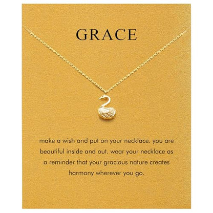 Golden Necklace for Women Virgin Mary Angel Butterfly Necklace Sister New Mom Friendship Necklace Birthday Christmas Gift - style: Swan