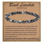 LPBeads Handmade Natural Gemstone Stretch Elastic Bracelet Healing Crystal Round Stone Beads Jewelry Gifts for Women Men - color: Black Larvikite, size: 6mm