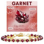 Farfume Crystal Bracelet Beaded Bracelets 4mm Natural Stone Beads Gemstone Handmade Jewelry Gift for Women - color: Garnet-Passion & Vitality