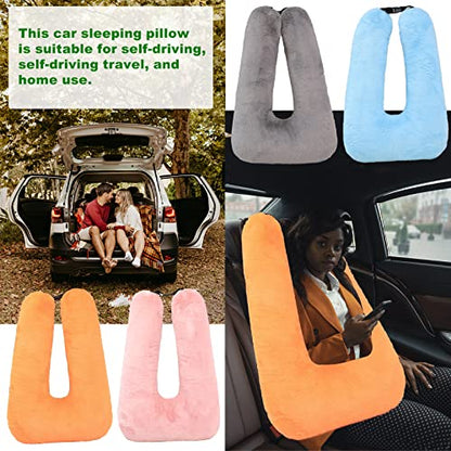 Travel Pillow Car Pillow(28x18in) U Shaped Cushion Pillow, Long Distance Travel Sleep Pillow for Head and Body Support for Adults Children (Grey) - color: Grey