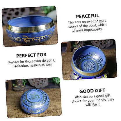 Handmade Tibetan Singing Bowl Set for Meditation and Yoga Copper Sound Bowl with Random Patterns for Mindfulness and Chakra Healing