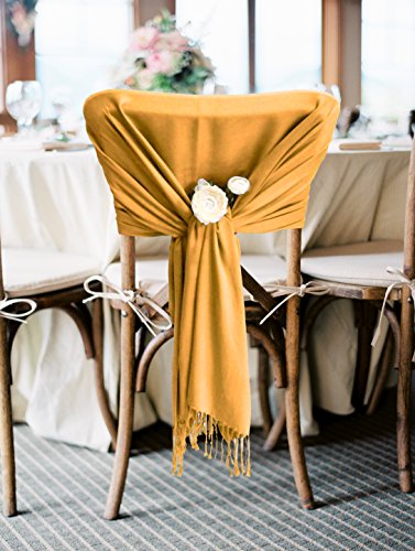 Sakkas 78" X 28" Rayon from Bamboo Soft Solid Pashmina Feel Shawl/Wrap/Stole - color: Mustard Yellow
