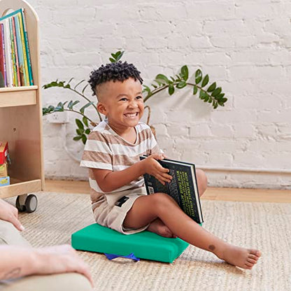 ECR4Kids SoftZone Floor Cushions, Square, Flexible Seating, Emerald, 6-Piece - color: Emerald