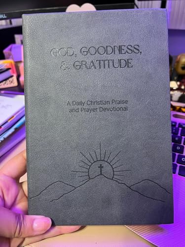 Christian Devotional Journal - God, Goodness & Gratitude - 2026 Faith-Based Gratitude and Prayer Journal for Daily Prayers, Bible Study, and Spiritual Growth - Black Leather Hardcover - color: Black