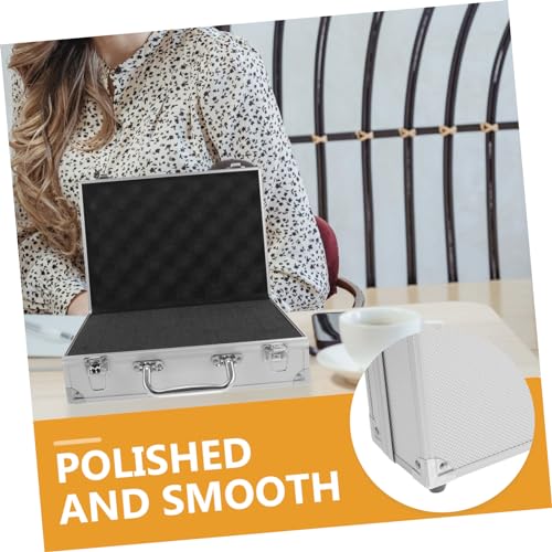 Portable Aluminum Alloy Tool Box with Sponge Lining Versatile Briefcase for Office Home Stylish Storage for Instruments Documents Lightweight Easy to Carry