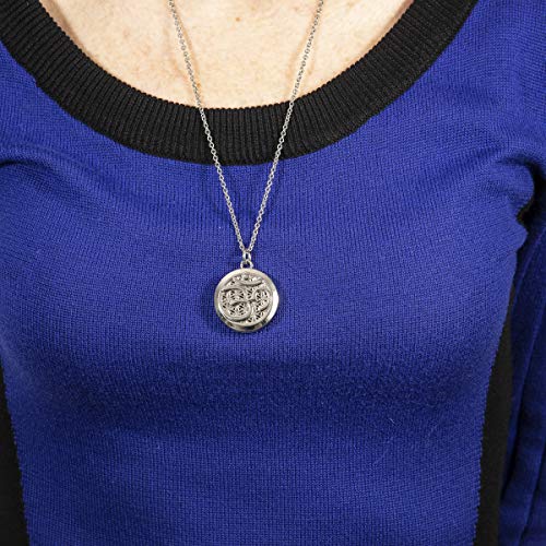 Wild Essentials Pewter Aum Essential Oil Diffuser Necklace Gift Set with Inner Calm & Relax Oils – Nickel Free Alloy Pendant with 12 Color Pads – USA Made Oils & Perfume Necklace – Family Company - color: Pewter Aum, size: 2 Oils