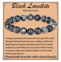LPBeads Handmade Natural Gemstone Stretch Elastic Bracelet Healing Crystal Round Stone Beads Jewelry Gifts for Women Men - color: Black Larvikite, size: 10mm