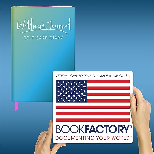 BookFactory Wellness Journal/Personal Health Diary/Mental and Physical Wellness Book - Soft Touch Laminate Hardbound, 100 Pages, 6'' x 9''(DX) (Made in USA) - style: Wellness Laminate Hardbound