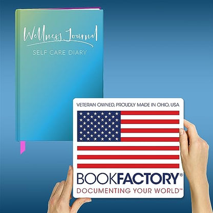 BookFactory Wellness Journal/Personal Health Diary/Mental and Physical Wellness Book - Soft Touch Laminate Hardbound, 100 Pages, 6'' x 9''(DX) (Made in USA) - style: Wellness Laminate Hardbound