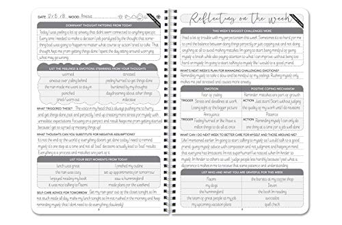 BookFactory Thoughts Journal Thought Diary Log Book, 100 Pages - 6'' x 9'', Durable Thick Translucent Cover, Wire-O Binding (Made in USA) - style: Thoughts Wire-O