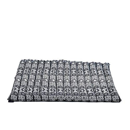 Leewadee Zabuton Seating Cushion – Square Floor Seat for Meditation Exercises, Light Yoga Mat Filled with Kapok - color: Cbt4 - Black