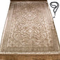 Modefa Luxury Velvet Prayer Rug with Prayer Beads | Soft Elegant Muslim Turkish Janamaz Sajada Carpet for Men and Women | Plain Solid Prayer Mat Ramadan Eid Gift - Paisley (Golden Beige) - color: Golden Beige