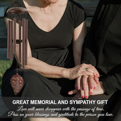 Memorial Sympathy Wind Chimes for Loss of Loved One 32'', Cardinal Wind Chimes in Memory of a Loved One, Cardinal Memorial Gifts, Bereavement Condolence Remembrance Gifts,Bronze - size: 32 inches
