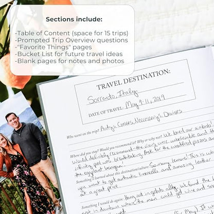DUNCAN & STONE PAPER CO. Travel Journals - Elegant Journaling Notebook To Record All Your Travel Adventures Up To 15 Trips (Rose,110 Page) - color: Rose
