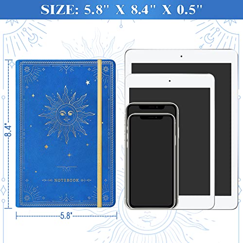 Artfan Ruled Notebook/Journal – Premium Thick Paper Faux Leather Classic Writing Notebook with Pocket + Page Dividers Gifts, Banded, Large, 144 Pages, Hard Cover, Lined (5.8 x 8.4) - Gemstone Blue - color: Blue6