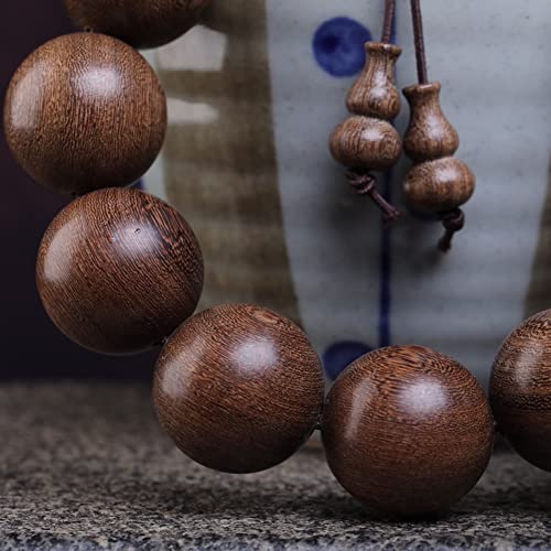 Zen Dear Unisex Natural Silkwood Tibetan Buddhism Meditation Prayer Bead Necklace Japa Mala Beads Bracelets - style: 20mm 12 Beads Long's Heads