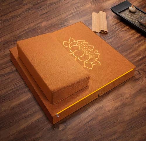 Meditation Mats,Meditation Meditation Mats, Futons, Household Folding, Thickened Fabrics, Coconut Palm, Kneeling Mats(Size:24x24inch,Color:Light Brown) - color: Light Brown, size: 24x24inch