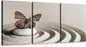 Japanese zen garden meditation stone concentration and relaxation sand 3 Piece Canvas Wall Art for Living Room Bedroom Office Framed Prints Pictures Painting Wall Decor Artwork for Walls Set of 3