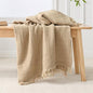 Esterra Muslin Throw Blanket 50x65 Inches Cozy Soft Lightweight Pre-Washed Cotton Blanket, All Season Breathable 4-Layer Gauze Blanket Throw for Sofa Couch Bed, Curds&Whey - color: 05 - Curds Whey, size: Throw (50"x65")