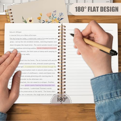 WUCHJ Dentist Gifts Notebook Journal, Dental Assistant Office Gifts for Women, Brown Floral Tooth Dental Spiral Notebook Journal for Note Taking, Dentist Office Supplies, 5.5x8.3 Inch - color: Brown teeth flower