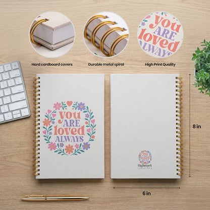 Christian Notebook Set of 3 – Joyful Bloom Spiral Journal for Women – 100 GSM No-Bleed Bible Study Supplies – 3 Floral Lined Notebooks for Prayer Journal, Sermon Notes, and Devotionals
