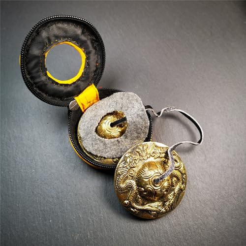 Tibetan Tingsha Bell Set - Tibetan Cymbals - for Sound Healing, Yoga, Meditation, and Mindfulness,Handmade in Nepal,Made of Brass,Dragon Pattern,6.5cm/2.6 inch - color: 1-Brass-Dragon-6.5cm