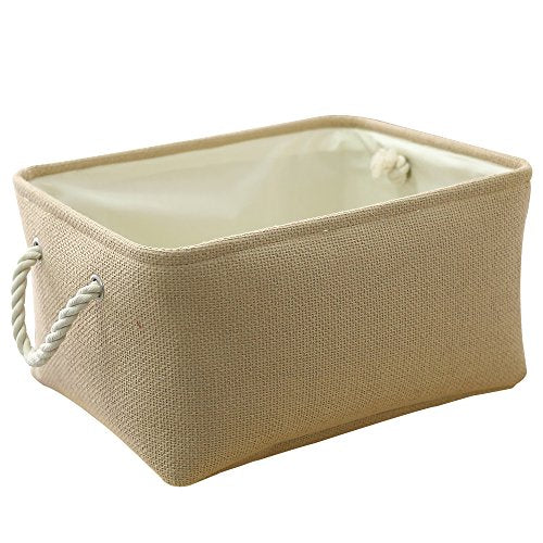 TheWarmHome Large Storage Basket - Fabric Storage Baskets for Organizing Shelves, Collapsible Storage Bin Organizer for Closet Bookself Laundry Dog Toy Home Organization, Decorative Beige Basket Gift - color: Beige, size: Large - 15.7Lx11.8Wx8.3H