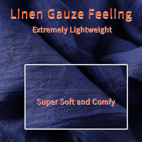 Harewom Lightweight Gauze Linen Feeling Shawl Wraps for Women Beach Summer Scarf for Evening Wedding Dresses - color: Shawl Wraps - Royal Blue