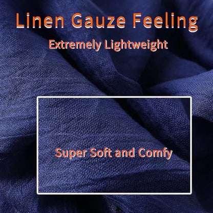 Harewom Lightweight Gauze Linen Feeling Shawl Wraps for Women Beach Summer Scarf for Evening Wedding Dresses - color: Shawl Wraps - Royal Blue