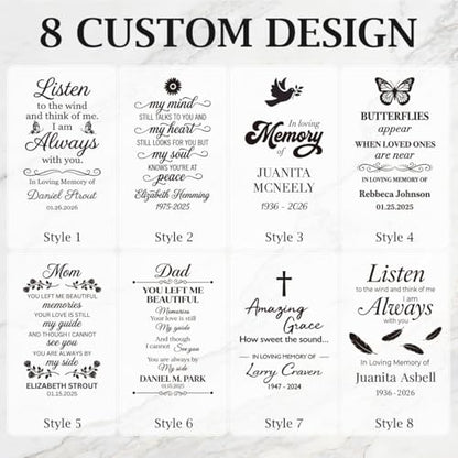 Personalized Memorial Wind Chimes for Outside Custom Photo with Name & Date, in Loving Memory - Sympathy Gifts - Keepsake Loss of Beloved One - size: Wind Chimes