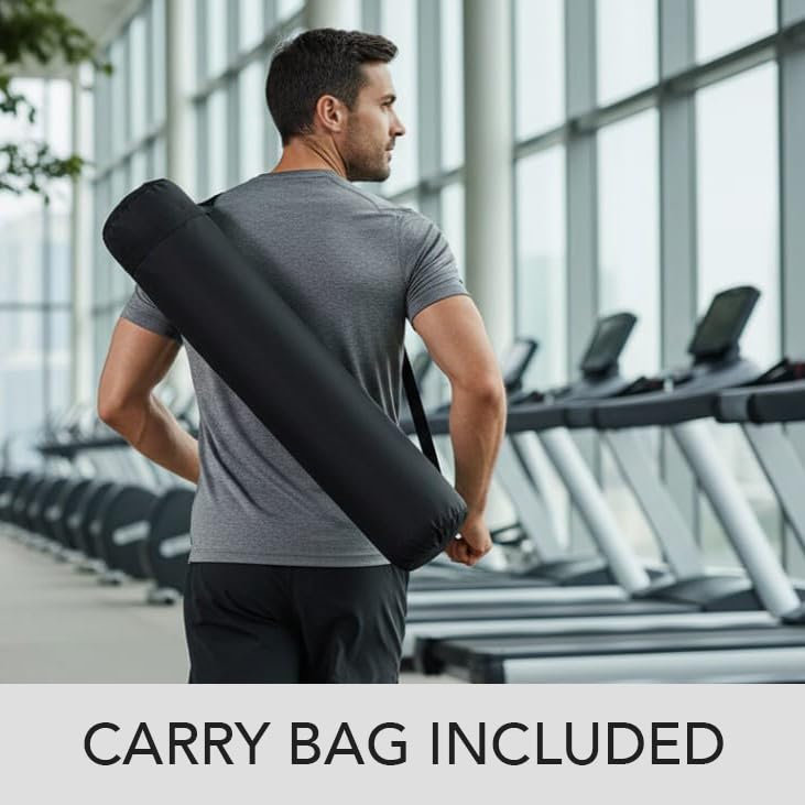 Large Exercise Mat – Extra Thick 10mm Workout Mat (72"x32") – Non-Slip TPE Yoga Mat for Women & Men – Pilates, HIIT, Fitness & Home Gym Mat – Includes Free Carry Bag - color: Grey - Printed