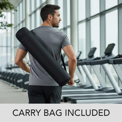 Large Exercise Mat – Extra Thick 10mm Workout Mat (72"x32") – Non-Slip TPE Yoga Mat for Women & Men – Pilates, HIIT, Fitness & Home Gym Mat – Includes Free Carry Bag - color: Grey - Printed
