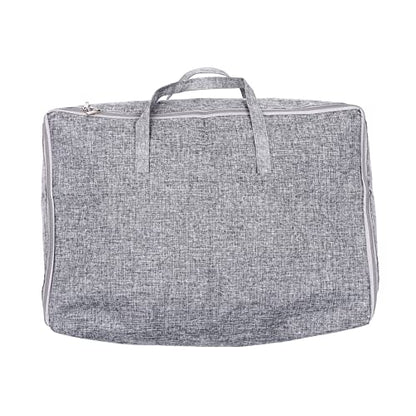 Cotton Linen Storage Bag Blanket Quilt Duffle Bag Large Capacity Easy Zipper