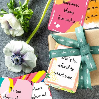 50 Pcs Motivational Cards, 2.52 * 3.5 inch Inspirational Positive Affirmations Cards for Employees Coworkers, and Kids, Blank Back