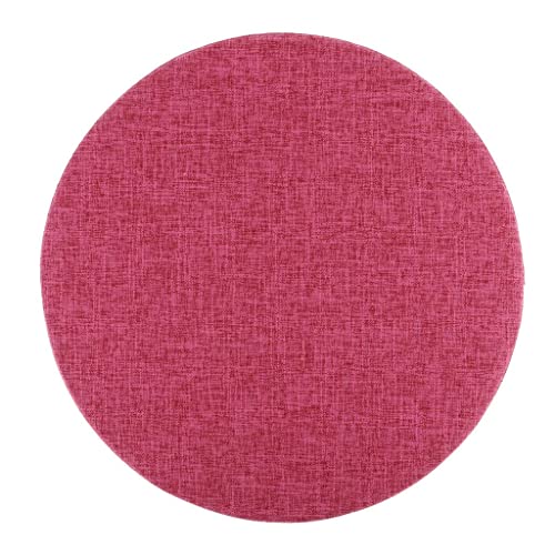 6cm Portable Round Yoga Meditation Cushion - Weight Breathable Linen, Perfect for Home and Outdoor Exercise - Watermelon Red