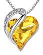 Leafael Gift Necklaces for Women, Infinity Love Birthstone Heart Crystal Pendant, Birthday Anniversary Jewelry for Wife, Mom, and Her, Silver Plated, 18" + 2" Adjustable Chain - color: 11b-November-Citrine Yellow