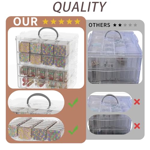 Bead Organizer Box, 84 Pcs Small Plastic Containers with Lids, 4-Tier Stackable Storage Box, Clear Organizers for Jewelry Toys Craft Storage - style: 4 Tier coffret