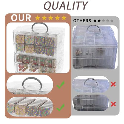 Bead Organizer Box, 84 Pcs Small Plastic Containers with Lids, 4-Tier Stackable Storage Box, Clear Organizers for Jewelry Toys Craft Storage - style: 4 Tier coffret
