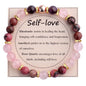KSQS Healing Stone Bead Bracelet for Women, Natural Gemstones Balance Protection Bracelet, Spiritual Crystal Beads Bracelet Anxiety Relief with Meaning Card - style: Self-Love