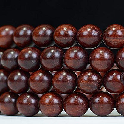 JAJAFOOK 108 Beads Genuine Rosewood Beads Bracelet Mala Rosary Wood Handmade Mala Japa Meditation Prayer Bracelet Necklace for Men Women, 06mm/08mm/10mm/12mm