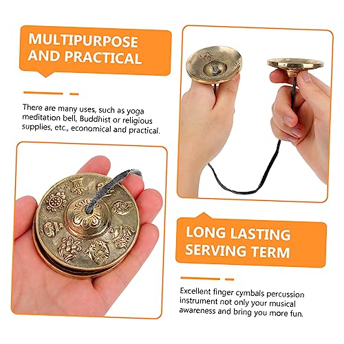 Nepal Style Pure Copper Meditation Bell Yoga Decor Hand Bells for Adults