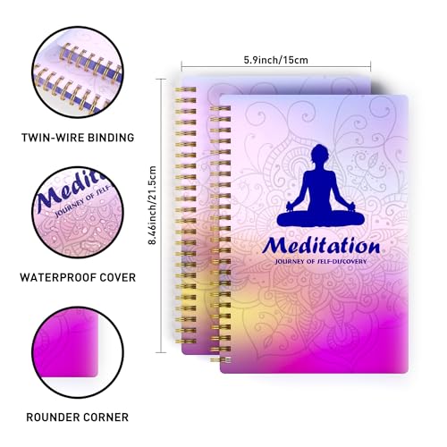 A5 Meditation Journal: Daily Reflection Notebook for Spiritual Serenity & Self-Discovery - Ideal Gift for Beginners, 100gsm Thick Paper, Twin-Wire Binding